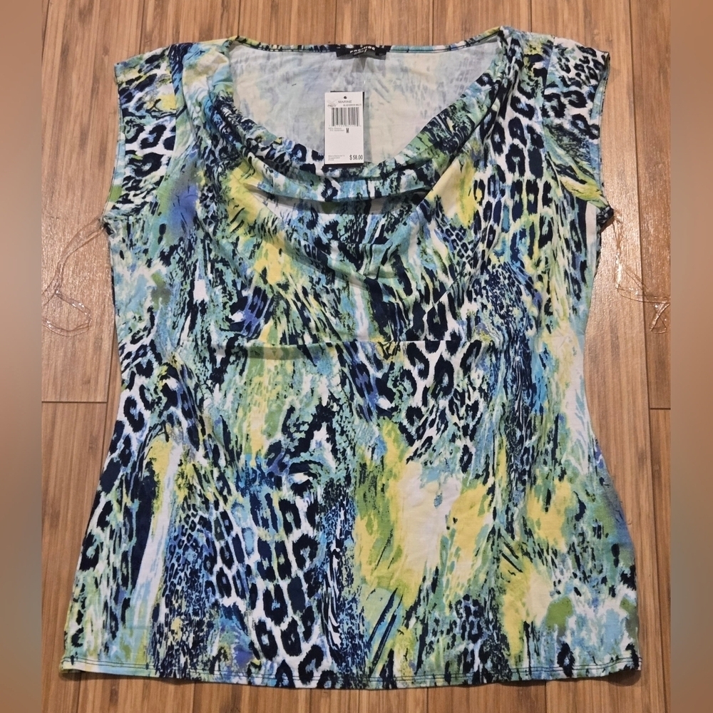 NWT Premise Women's Multicolor Animal Print Top